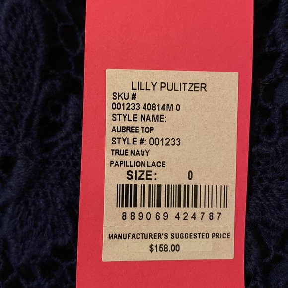 Lilly Pulitzer lace top size 0- NWT - Picture 3 of 3